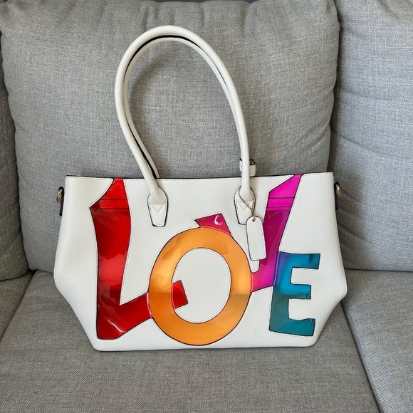 NEW Bianca Nygard Satchel tote bag / purse multicolor LOVE - Picture 9 of 9